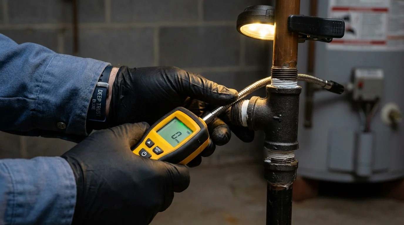 Gas leak detection with electronic sniffer by Johns Plumbing LLC in Big Timber