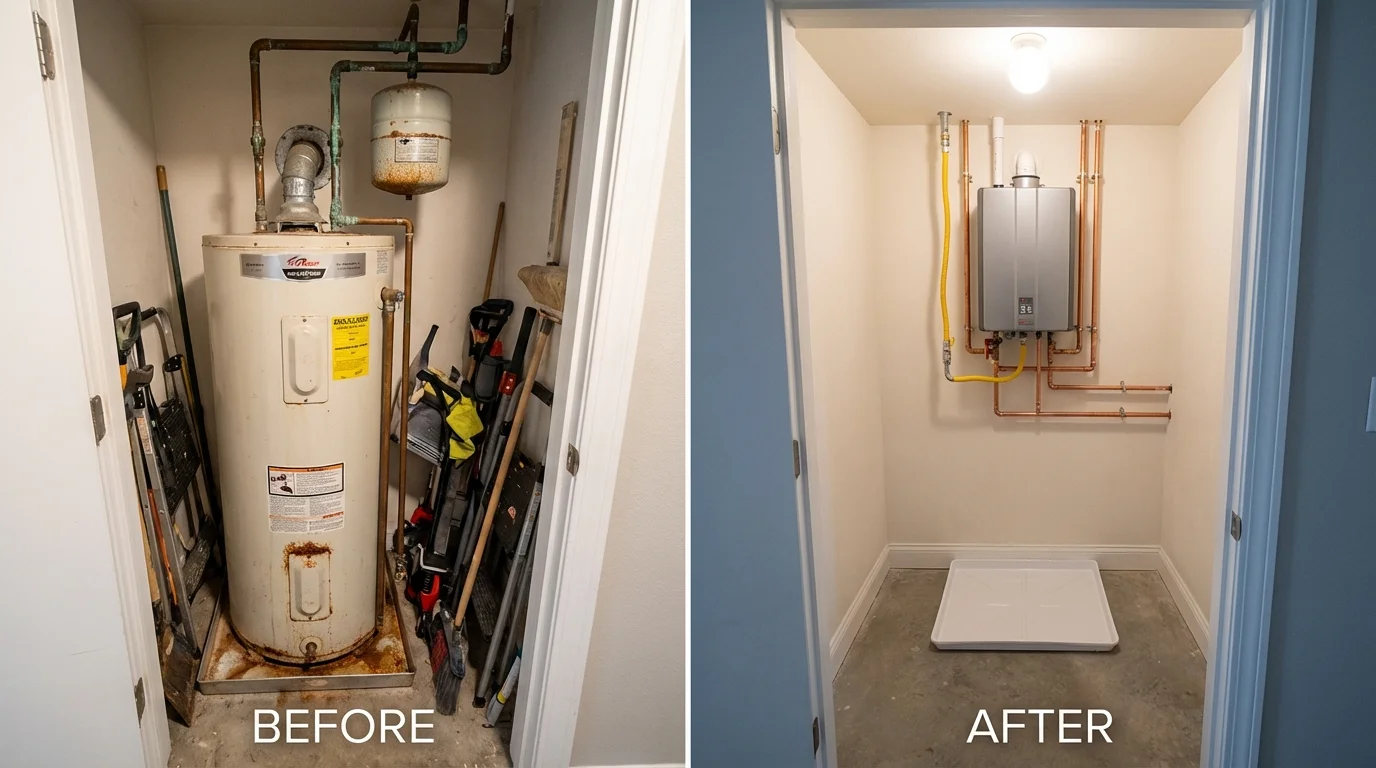 Tank water heater versus wall-mounted tankless unit comparison for Big Timber, MT homeowners